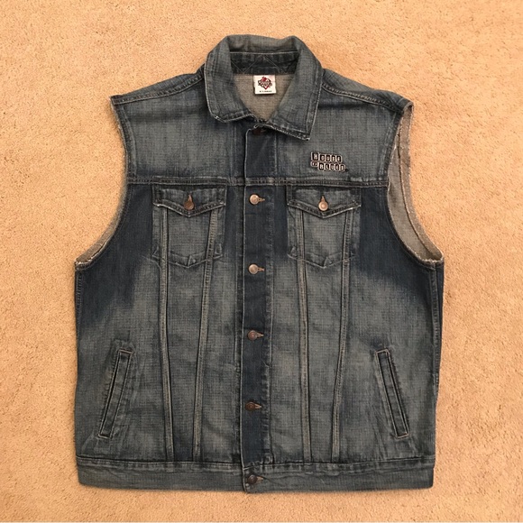 House of Blues Other - Vintage House of Blues Las Vegas Denim Vest Adult Size XL Extra Large Cotton y2k